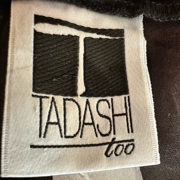 Tadashi Too Black Dress Off The Shoulders With Beadery Knee Length Size 2X - Picture 3 of 12